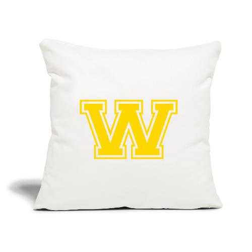 Letter W – Capital Athletic Alphabet Monogram - Throw Pillow Cover 17.5” x 17.5”
