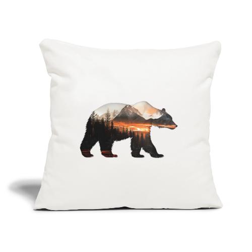 Canada Bear: fiery tones - Throw Pillow Cover 17.5” x 17.5”