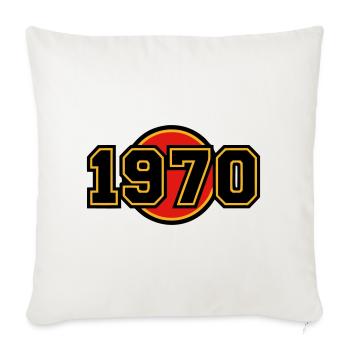 1970 Birth Year Retro Logo - Throw Pillow Cover 17.5” x 17.5” - natural white - Front