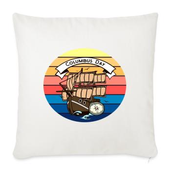 Columbus Day Sail Sunset - Throw Pillow Cover 17.5” x 17.5” - natural white - Front