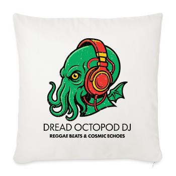 Dread Octopod DJ Reggae Échos Cosmiques Art - Housse de coussin décorative - blanc nature - Devant