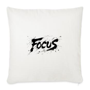 FOCUS - Street Typography Design - Throw Pillow Cover 17.5” x 17.5” - natural white - Front