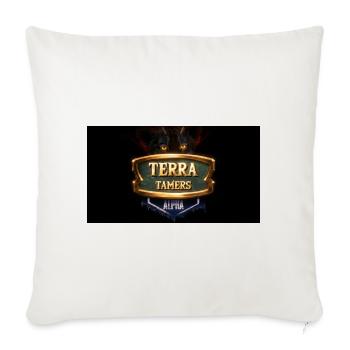 Terra Tamers: Alpha Logo with Driger - Throw Pillow Cover 17.5” x 17.5” - natural white - Front