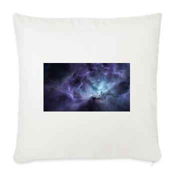 Nebula Swirl in Deep Space - Throw Pillow Cover 17.5” x 17.5” - natural white - Front