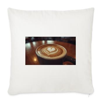 Coffee Lover Funny Coffee Design - Throw Pillow Cover 17.5” x 17.5” - natural white - Front
