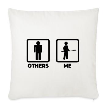 Funny Baker Caricature - Throw Pillow Cover 17.5” x 17.5” - natural white - Front