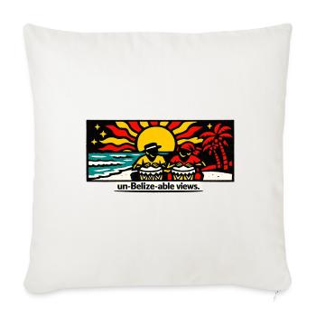 Un-Belize-able Views - Throw Pillow Cover 17.5” x 17.5” - natural white - Front