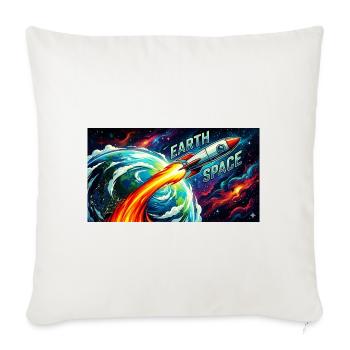 spaceship - Throw Pillow Cover 17.5” x 17.5” - natural white - Front