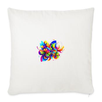 Color Burst Abstract Festival - Throw Pillow Cover 17.5” x 17.5” - natural white - Front
