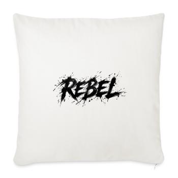 REBEL - Street Typography Design - Throw Pillow Cover 17.5” x 17.5” - natural white - Front
