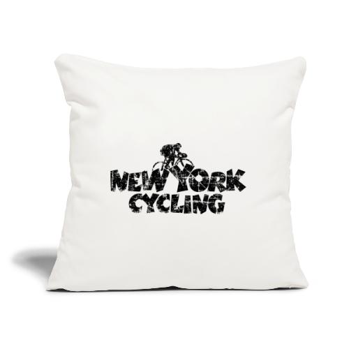 New York Cycling (Vintage Black) - Throw Pillow Cover 17.5” x 17.5”