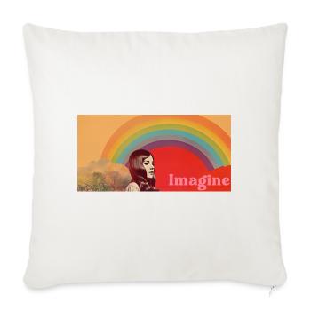 Imagine Retro - Throw Pillow Cover 17.5” x 17.5” - natural white - Front