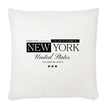 New York Coordinates Minimal - Throw Pillow Cover 17.5” x 17.5” - natural white - Front