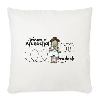 Welcome to Arunachal Pradesh Traditional Tee - Throw Pillow Cover 17.5” x 17.5” - natural white - Front