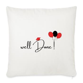 graduation 2024, graduation ceremony - Throw Pillow Cover 17.5” x 17.5” - natural white - Front