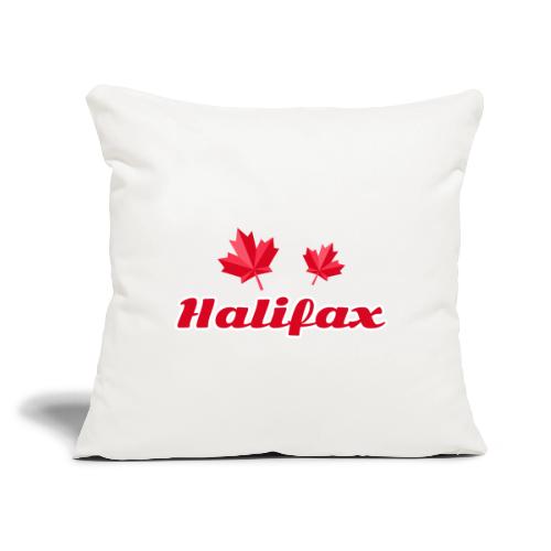 Halifax with two red maple leaves - Throw Pillow Cover 17.5” x 17.5”