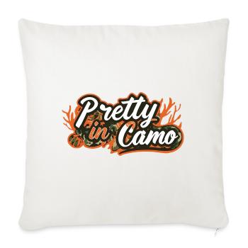 Pretty in Camo - Throw Pillow Cover 17.5” x 17.5” - natural white - Front