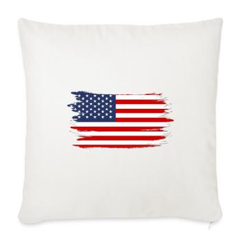 USA Flag America United States US Flag - Throw Pillow Cover 17.5” x 17.5” - natural white - Front