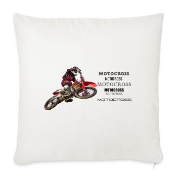 Motocross - Throw Pillow Cover 17.5” x 17.5” - natural white - Front