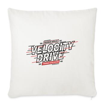 Velocity Drive: Motion Blur Typography - Throw Pillow Cover 17.5” x 17.5” - natural white - Front