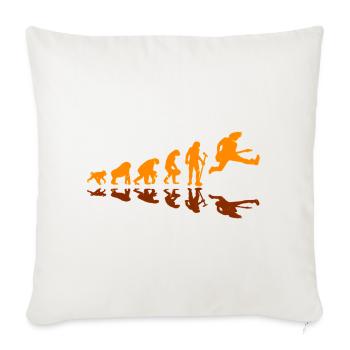 Evolution Leap Fitness Tee - Throw Pillow Cover 17.5” x 17.5” - natural white - Front