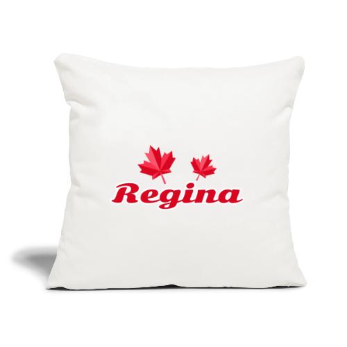 Regina with two red maple leaves - Throw Pillow Cover 17.5” x 17.5”