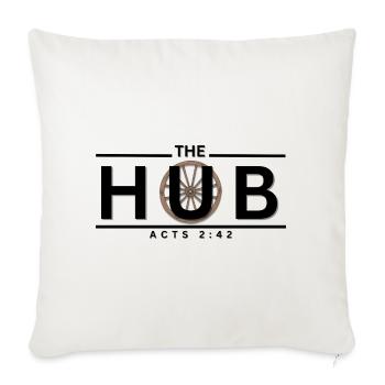 Rustic Wood Circle Gear Emblem - Throw Pillow Cover 17.5” x 17.5” - natural white - Front