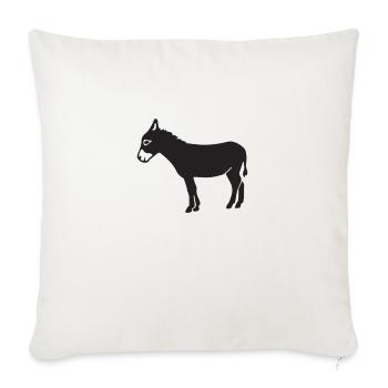 DONKEY - Throw Pillow Cover 17.5” x 17.5” - natural white - Front