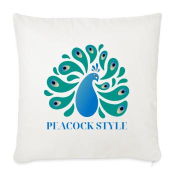 Peacock Style - Throw Pillow Cover 17.5” x 17.5” - natural white - Front