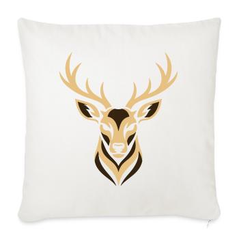 Elegant Deer - Throw Pillow Cover 17.5” x 17.5” - natural white - Front