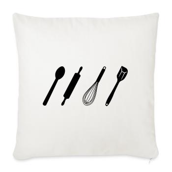 Baking Tools - Throw Pillow Cover 17.5” x 17.5” - natural white - Front