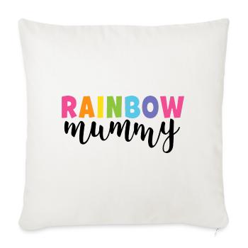 Rainbow Mummy - Throw Pillow Cover 17.5” x 17.5” - natural white - Front