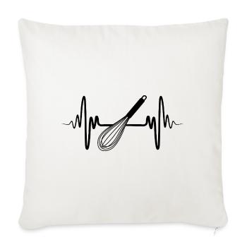 Hand Mixer Sketch - Throw Pillow Cover 17.5” x 17.5” - natural white - Front