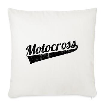 Motocross - Throw Pillow Cover 17.5” x 17.5” - natural white - Front