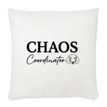Dachshund Chaos Coordinator - Throw Pillow Cover 17.5” x 17.5” - natural white - Front
