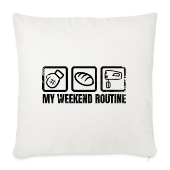 Baker Weekend Routine - Throw Pillow Cover 17.5” x 17.5” - natural white - Front