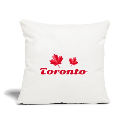 Toronto with two red maple leaves - Throw Pillow Cover 17.5” x 17.5”