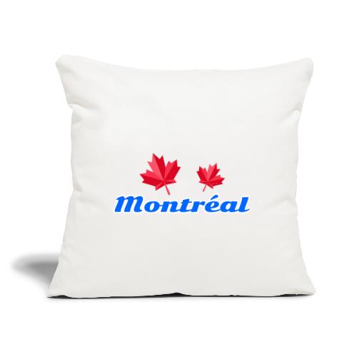 Montréal with two red maple leaves - Throw Pillow Cover 17.5” x 17.5”