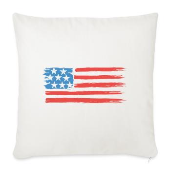  American Flag - Throw Pillow Cover 17.5” x 17.5” - natural white - Front