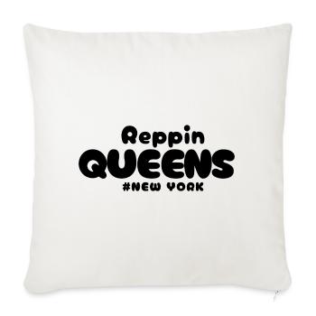 Reppin The Streets of Queens NY - Throw Pillow Cover 17.5” x 17.5” - natural white - Front