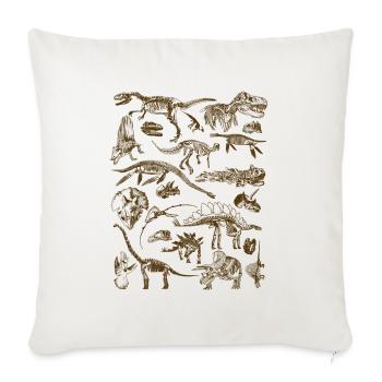 Prehistoric Dinosaur Silhouette Artwork - Throw Pillow Cover 17.5” x 17.5” - natural white - Front
