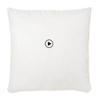 Playbutton - Throw Pillow Cover 17.5” x 17.5” - natural white - Front