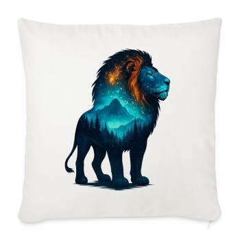 Cosmic Lion Nebula Portrait - Throw Pillow Cover 17.5” x 17.5” - natural white - Front