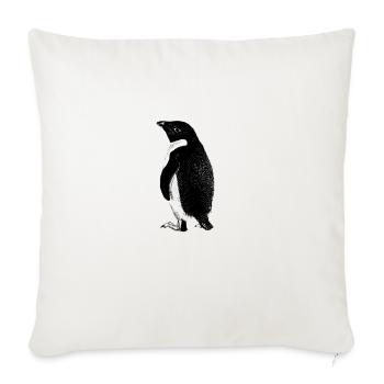 penguin - Throw Pillow Cover 17.5” x 17.5” - natural white - Front