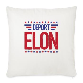 Deport Elon Musk Bumper Anti Fascist - Throw Pillow Cover 17.5” x 17.5” - natural white - Front