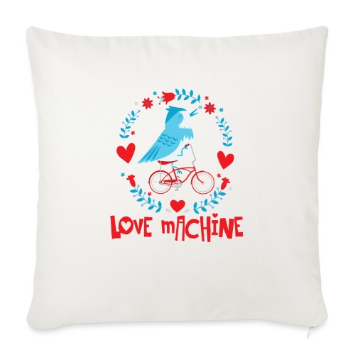 Cute Love Machine Bird - Throw Pillow Cover 17.5” x 17.5”