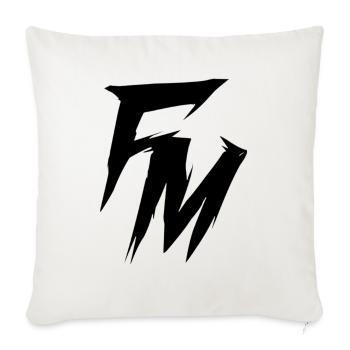 Bold Glyph Graffiti Emblem - Throw Pillow Cover 17.5” x 17.5” - natural white - Front