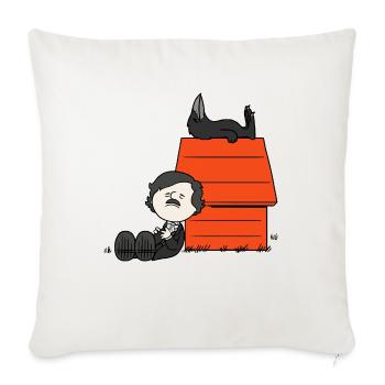 Boy and His Raven - Throw Pillow Cover 17.5” x 17.5” - natural white - Front