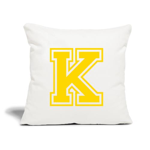 Letter k – Capital Athletic Alphabet Monogram - Throw Pillow Cover 17.5” x 17.5”