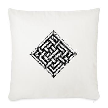 Endless Knot Buddhist Symbol Geometric Art - Throw Pillow Cover 17.5” x 17.5” - natural white - Front